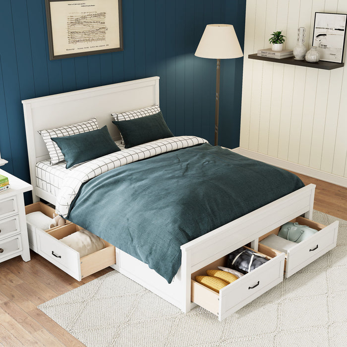 Modern Storage Platform Bed Frame With 6 Drawers