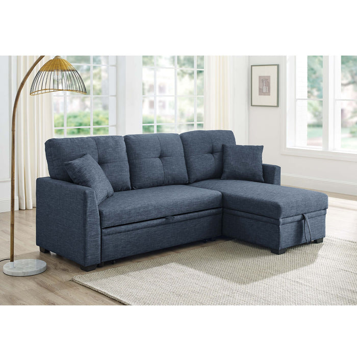 Upholstered Sectional & Pull Out Bed And Chaise Storage