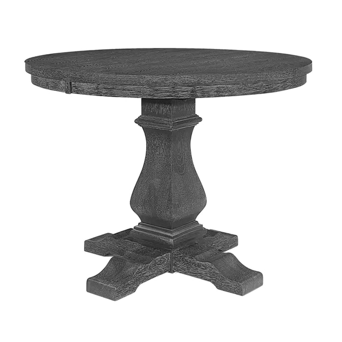 Rustic Extendable Dining Table With Pedestal Base - Gray