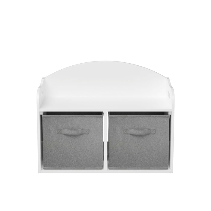 Toy Box Bench With Collapsible Drawers, Storage Cabinet Organizer - White