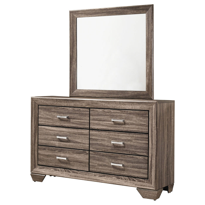 Holmgren - 6 Drawer Dresser With Mirror - Taupe