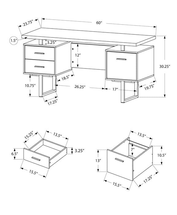 Computer Desk For Home Office, Laptop, Left, Right Set - Up, Storage Drawers, Contemporary & Modern