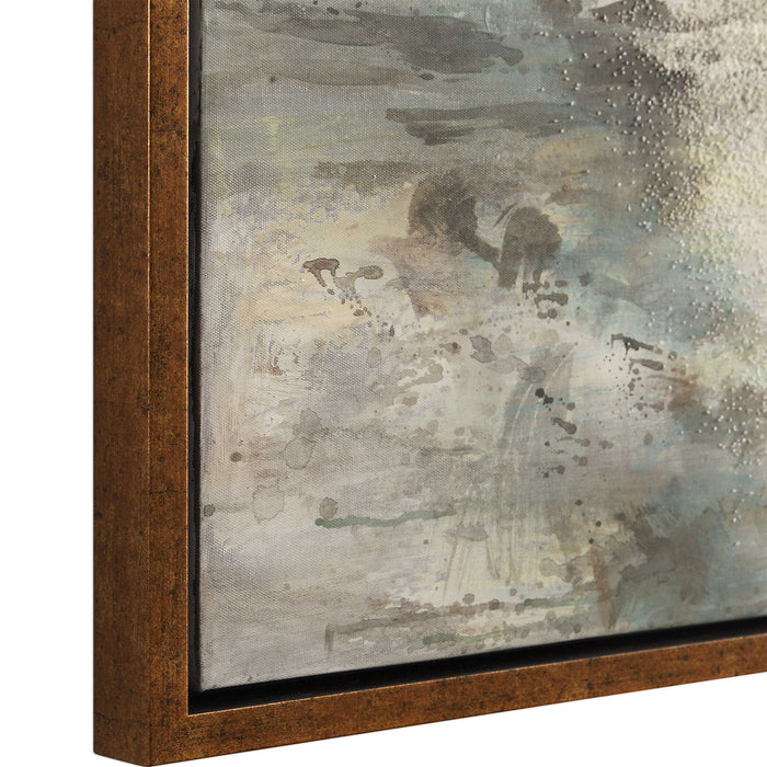 Behind The Falls - Abstract Art - Beige