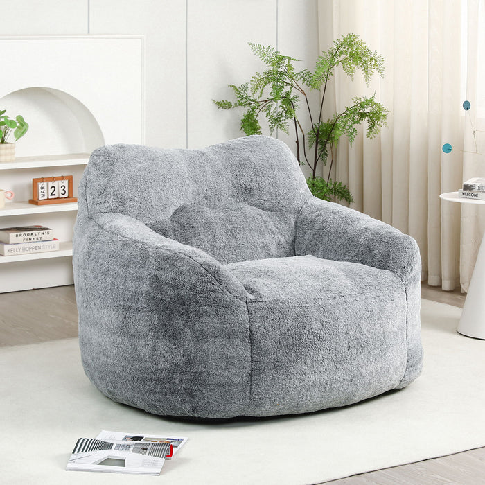 Beanbag Sofa Chair With Armrests Stuffed High Density Foam