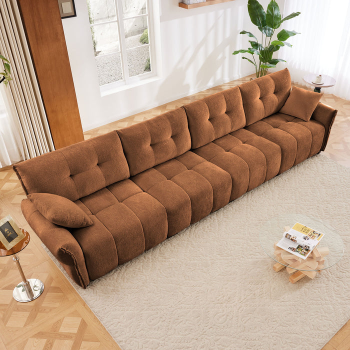 Modern Sofa & Pillows, Textured Cover, High Rebound Cushions