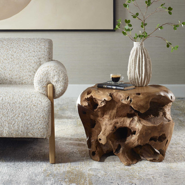 Sola - Outdoor Side Table - Brown / Woodtone