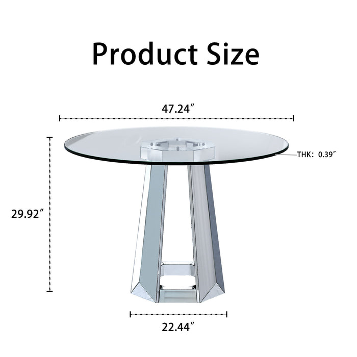 Round Dining Table For Kitchen - Silver