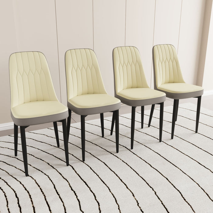 Modern Dining Chair With Cushions And Metal Legs