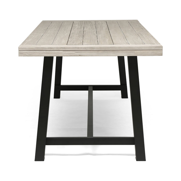 Equilibrium - Outdoor Dining Table With Wooden Frame And Slat Top