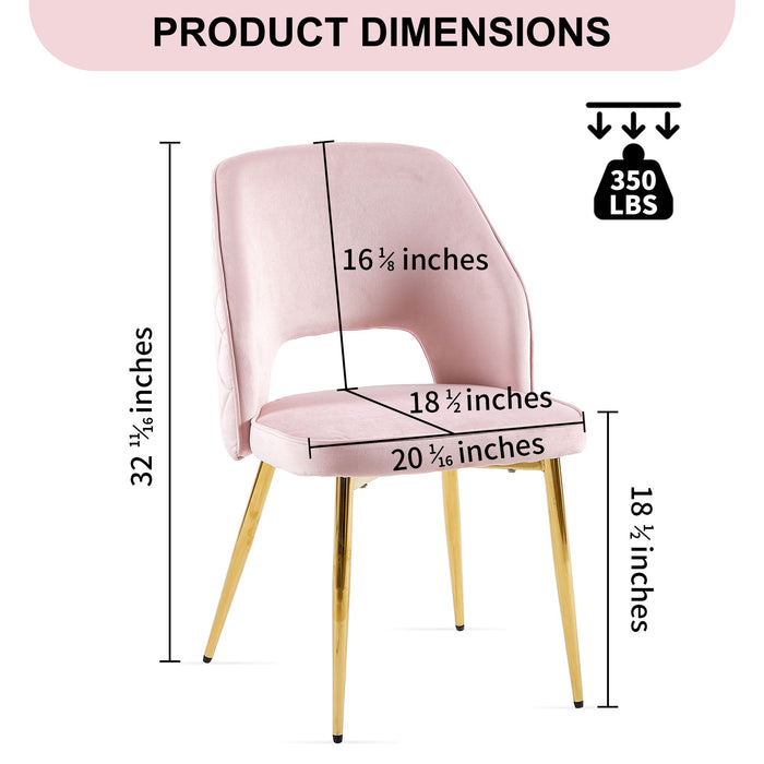 Dining Chairs With Metal Legs And Hollow Back Upholstered Dining Chairs