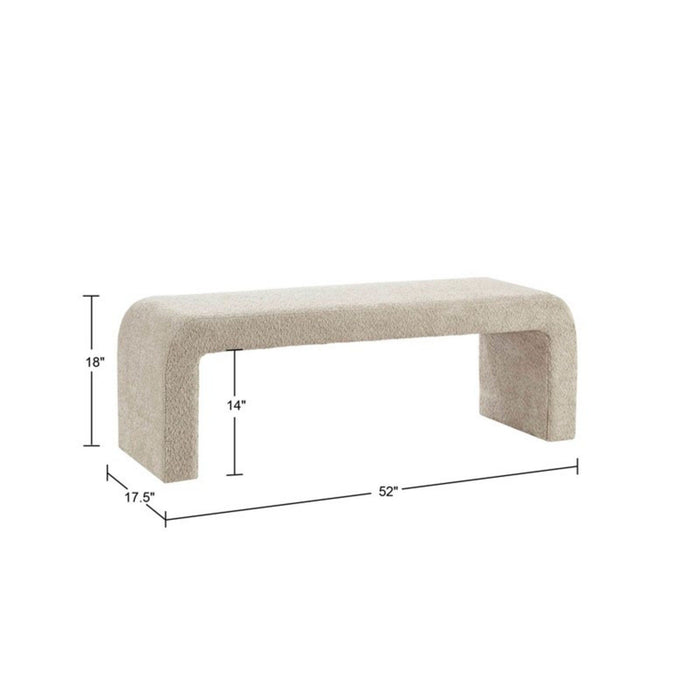 Modern Contemporary Boucle Waterfall Bench