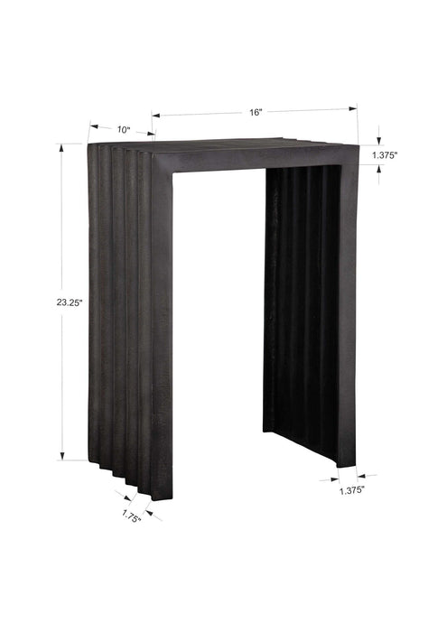 In The Groove - Aluminum Accent Table - Black