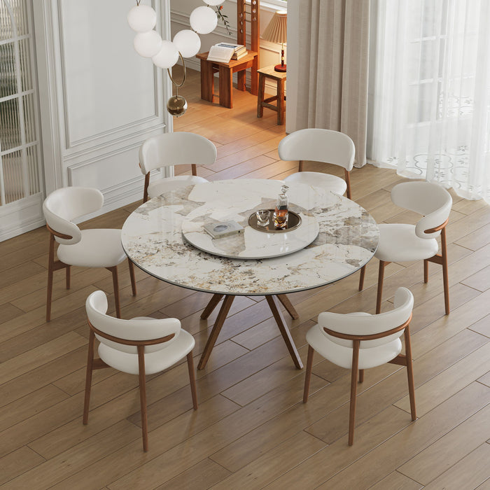 Modern Sintered Stone Dining Table Set With Chairs