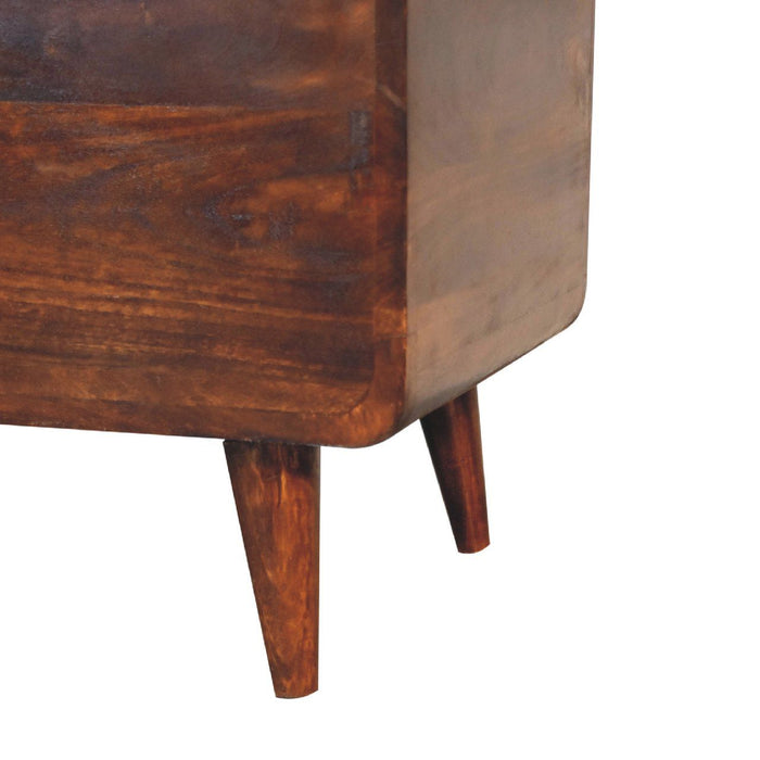 Curved Blanket Box - Chestnut