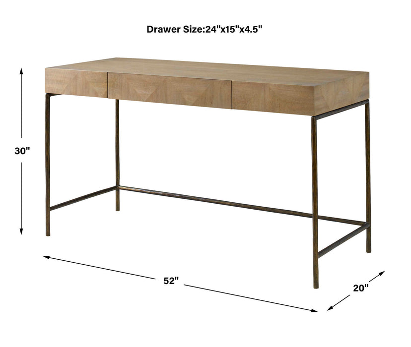 Aristotle - Natural Wood Modern Desk