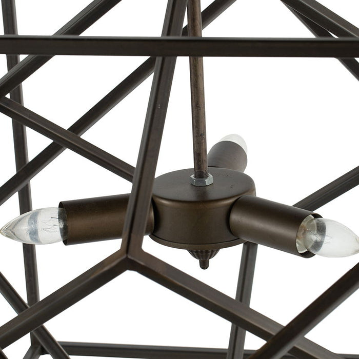 3 Light Metal Chandelier, Hanging Light Fixture With Adjustable Chain For Kitchen, Bulb Not Included - Black