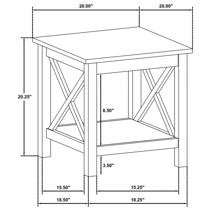 Slater - End Table With X Frame Trim - White