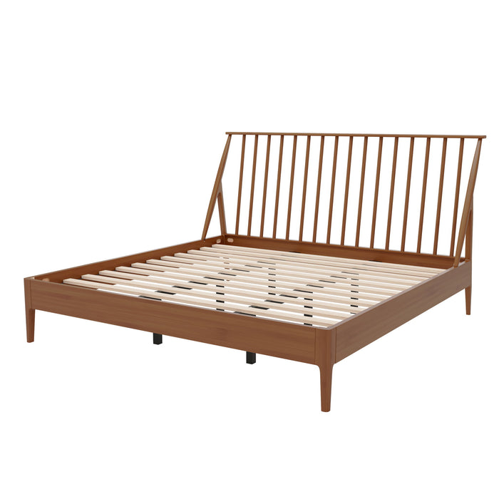 Bohemian Platform Bed With Tall Headboard