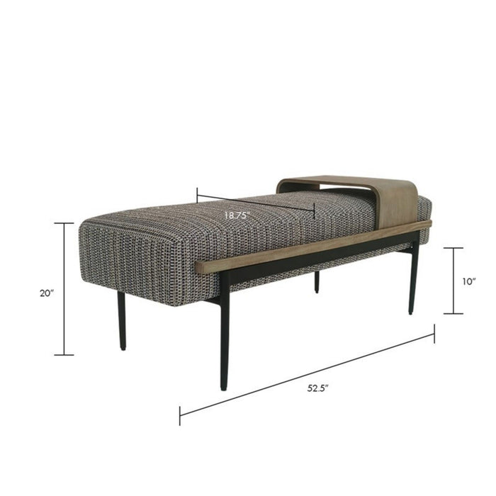 Upholstered Cocktail Ottoman With Slide Tray - Multi