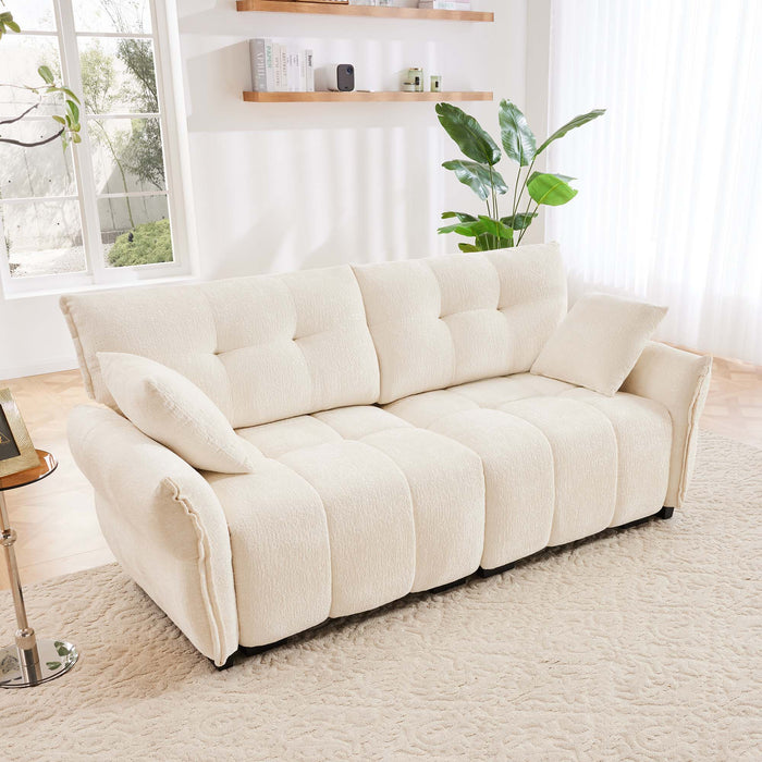 Modern Sofa & Pillows, Textured Cover, High Rebound Cushions