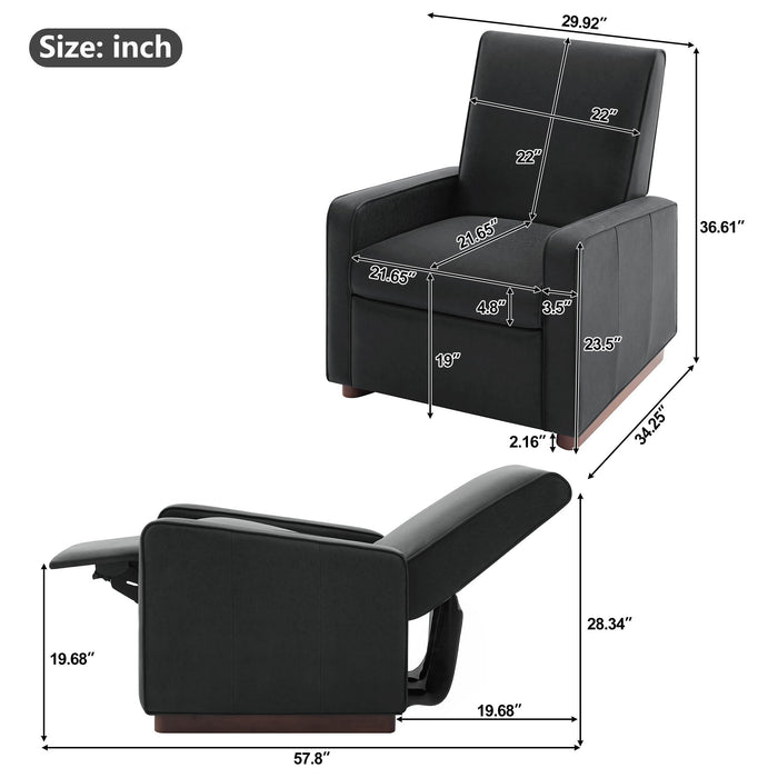 Manual Recliner Chair, 2 Position With 160° Adjustable Backrest For Living Room