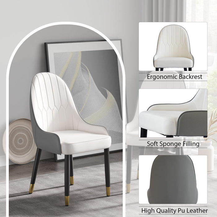 Modern Sponge-Filled Dining Chair, Solid Wood Metal Legs, Suitable For Restaurants, Living Rooms And Rooms (Set of 2)