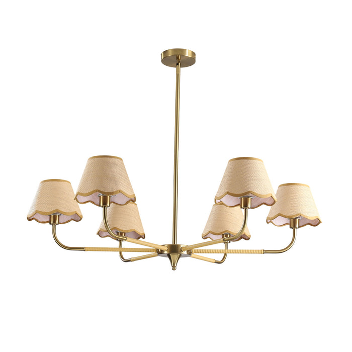 6 Lamp Chandelier - Golden