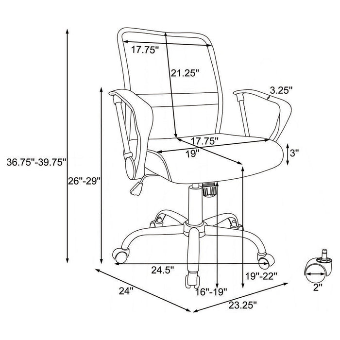 Swivel Office Chair With Base Adjustable Height - Black