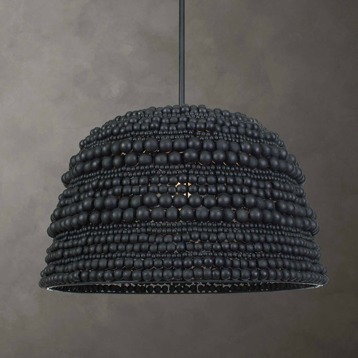 Persephone - Bead 1 Light Pendant - Black