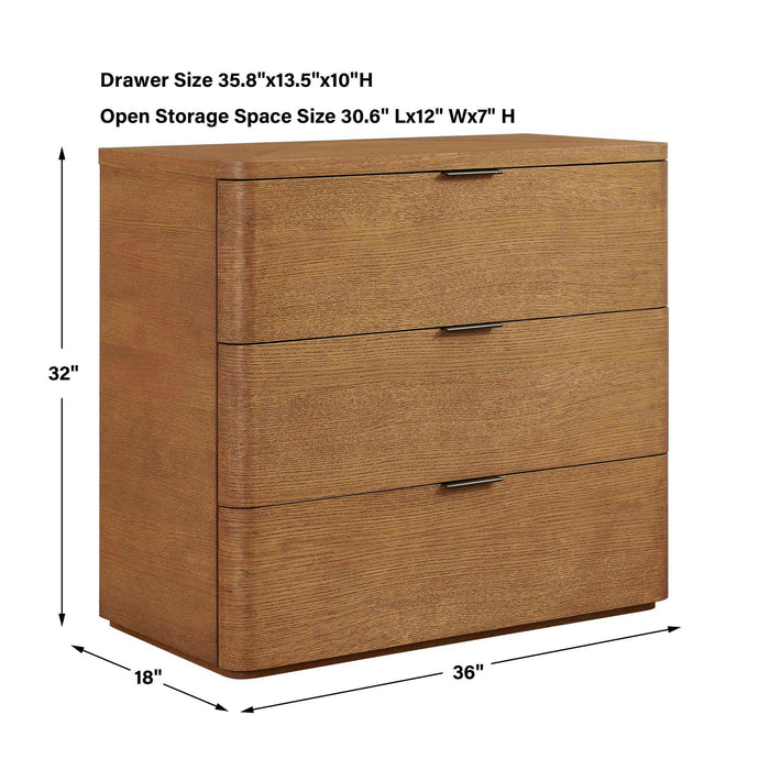 Duluth - Oak 3 Drawer Chest - Woodtone