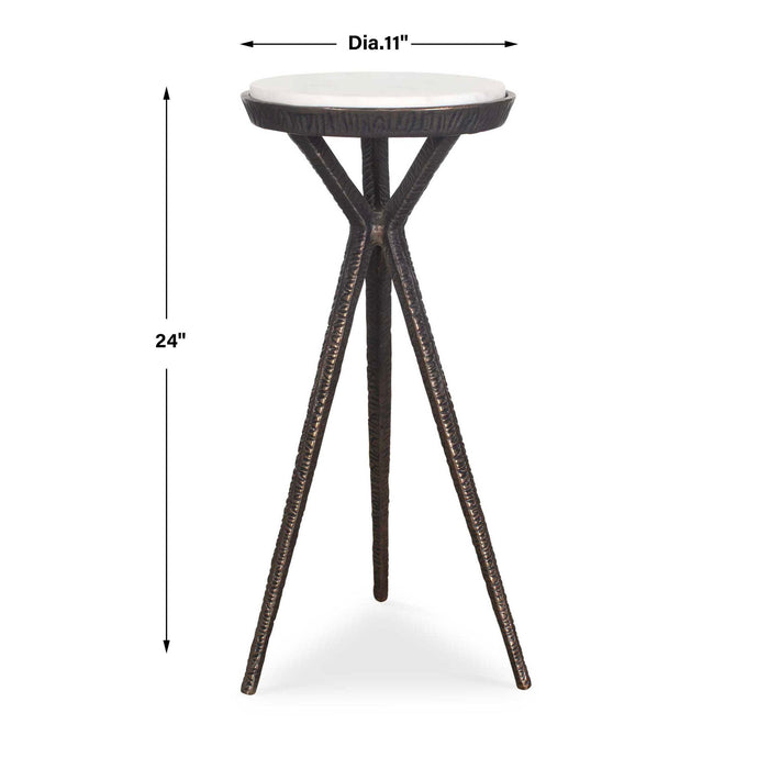 Tilton - Marble Accent Table - Black / White