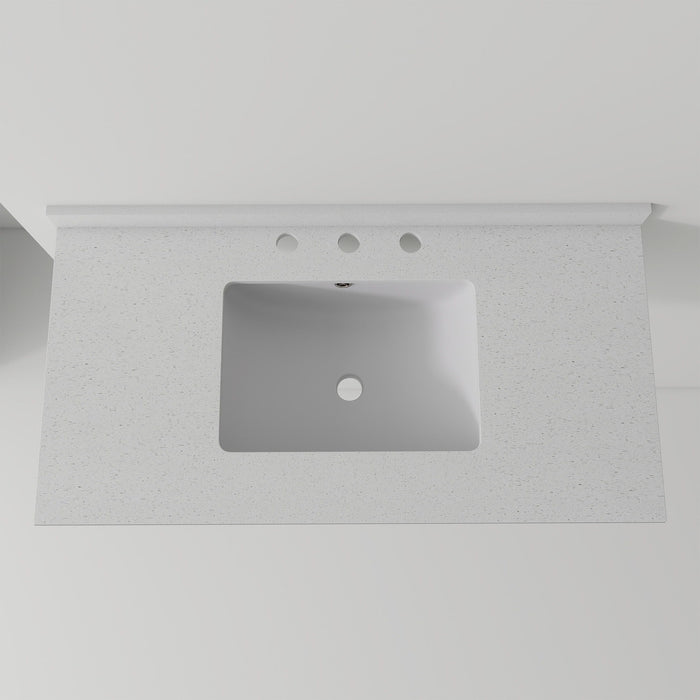 Basin Sink, 0.6" Ultra Thin Profile, Triple Faucet Holes