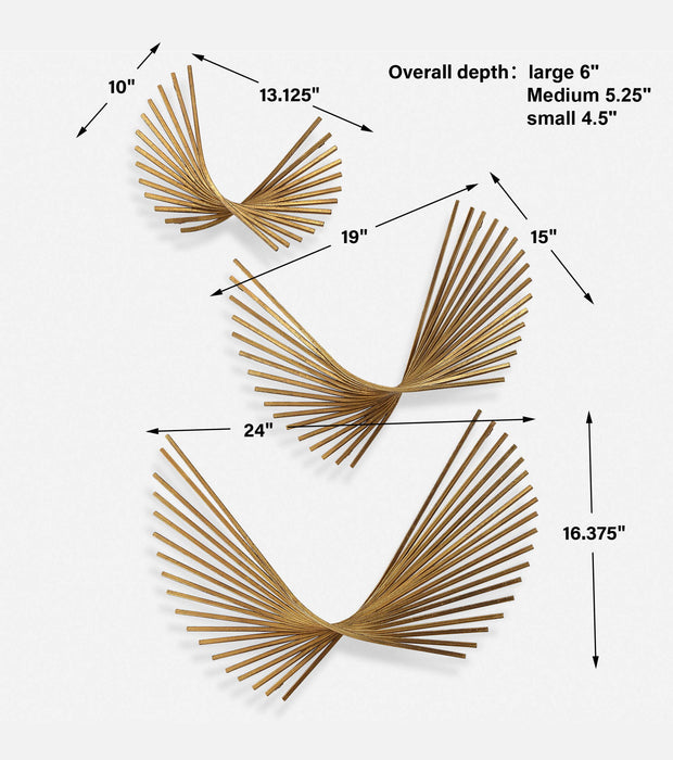 Coreograph - Antique Wall Decor (Set of 3) - Gold