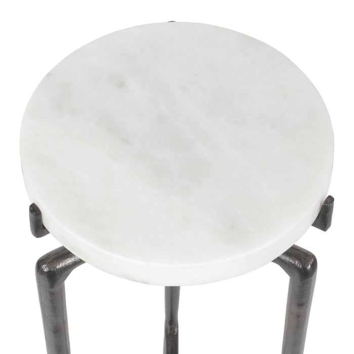 Tobias - Marble Slab Drink Table - Bronze / White