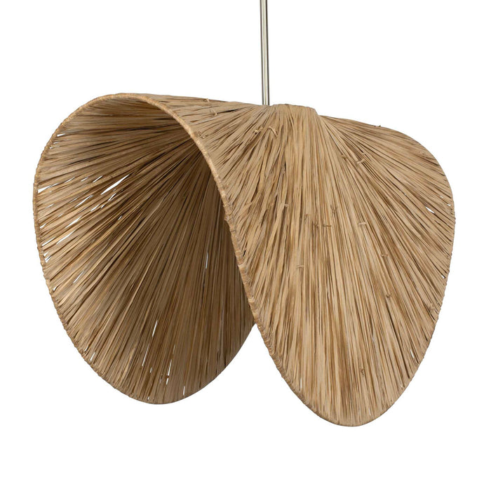 Bend - 1 Light Raffia Pendant - Light Brown