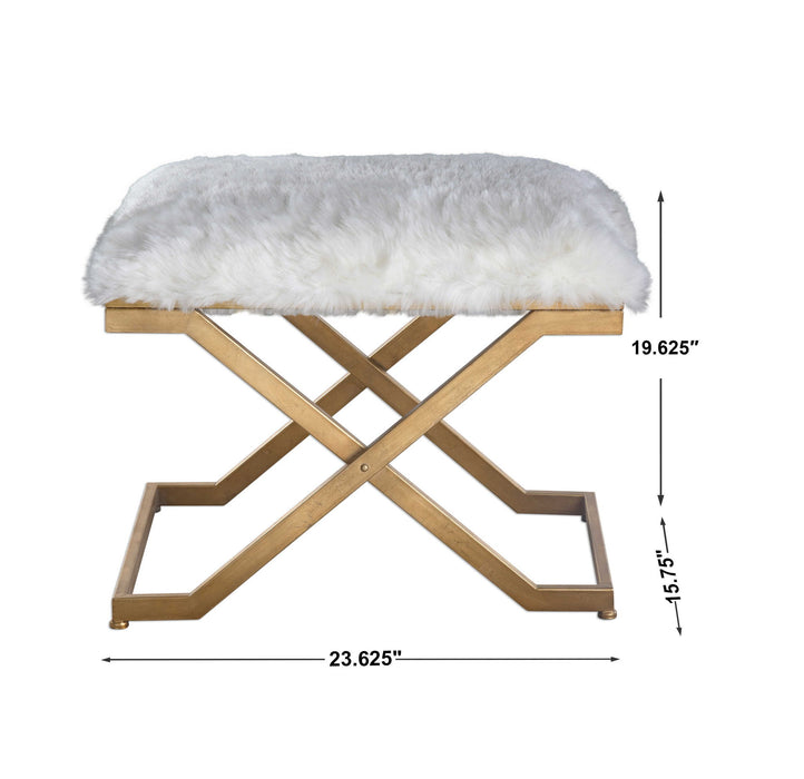 Farran - Fur Small Bench - White