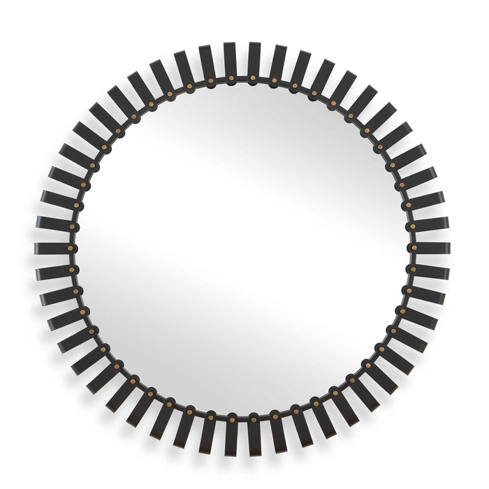 Jael - Round Iron Bands Mirror - Black