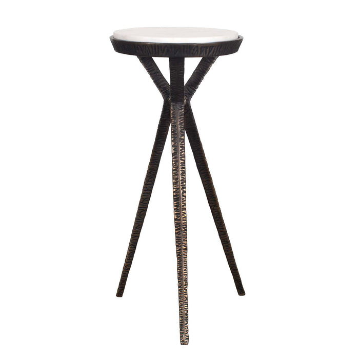 Tilton - Marble Accent Table - Black / White