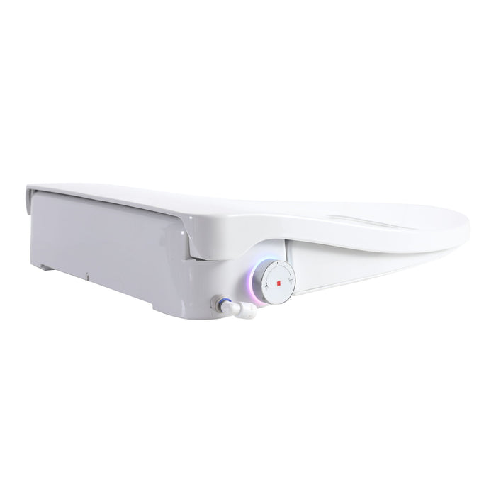 Smart Bidet Toilet Seat With Side Knob Adjustable Heated Seat With Water Temperature And Pressure Adjustment Portable Bidet - White