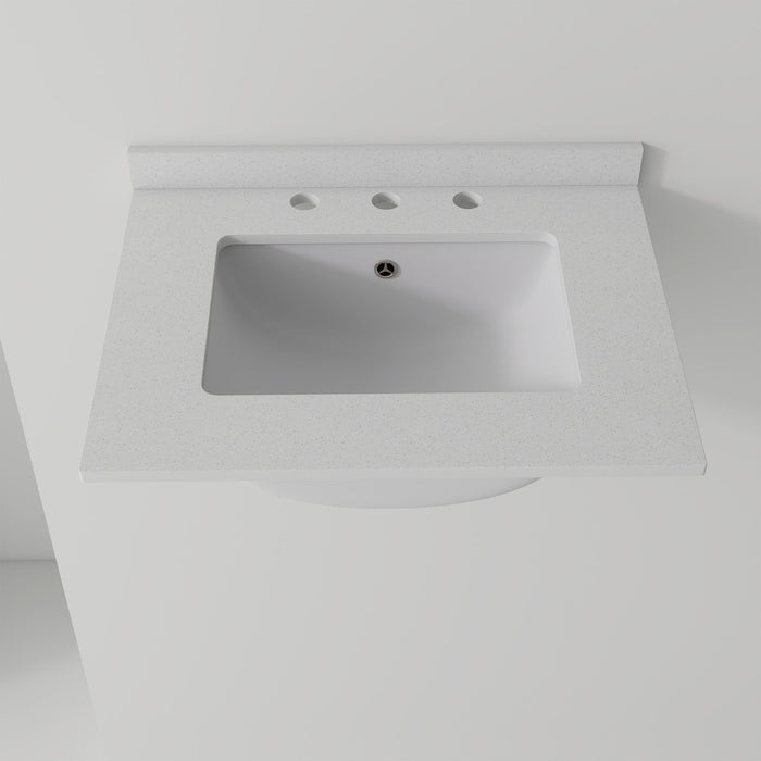 Basin Sink, 0.6" Ultra Thin Profile, Triple Faucet Holes