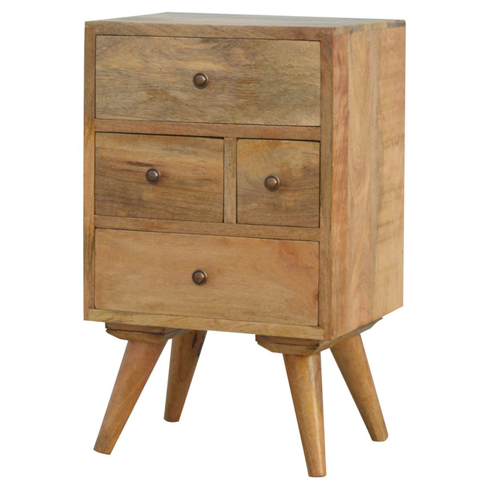Nordic Style 4 Drawer Multi Nightstand - Oak