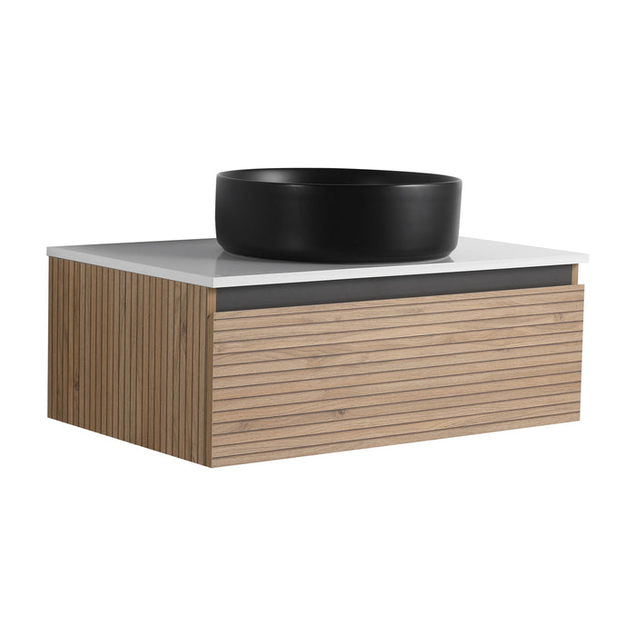 Wall Mounted Bathroom Vanity With Art Sink & 1 Soft Close Drawer
