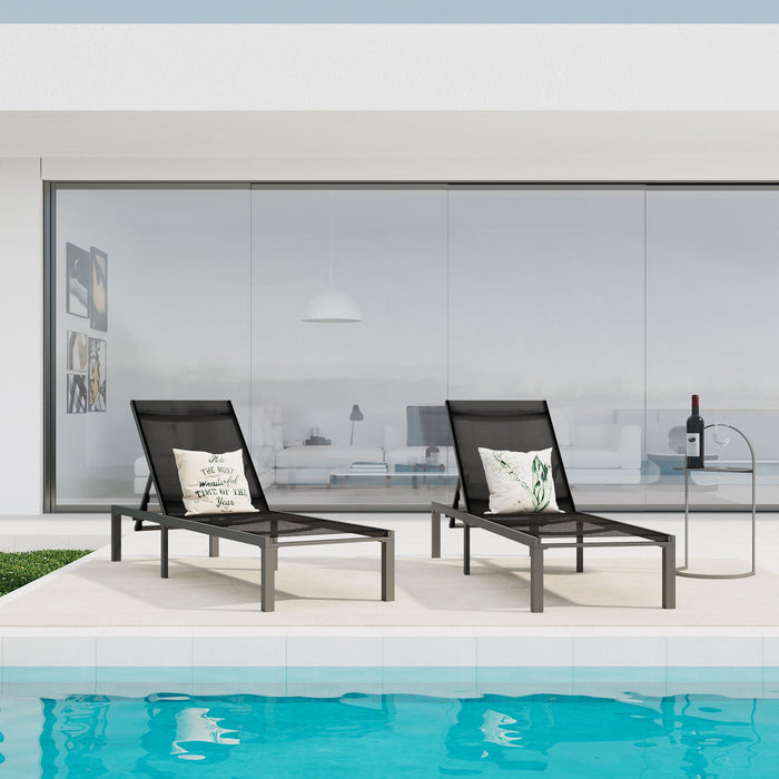 Westport - Outdoor Chaise Lounge (Set of 2) - Black