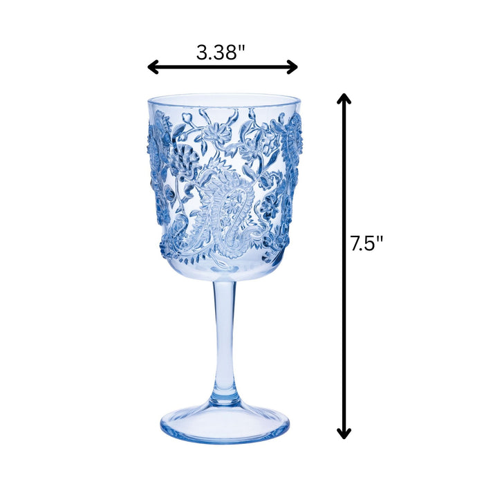 Paisley Acrylic Wine Glasses (Set of 4)