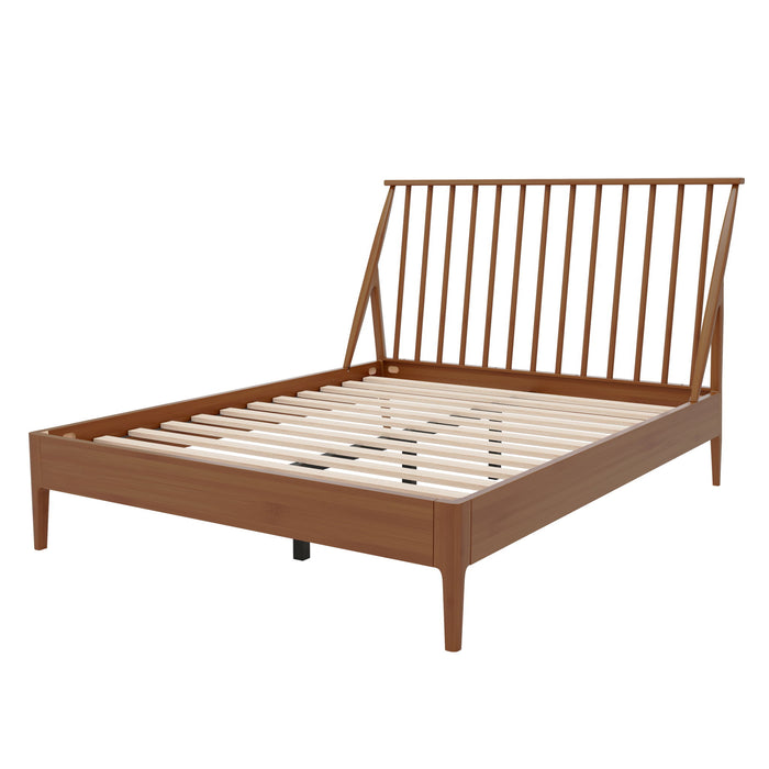 Bohemian Platform Bed With Tall Headboard