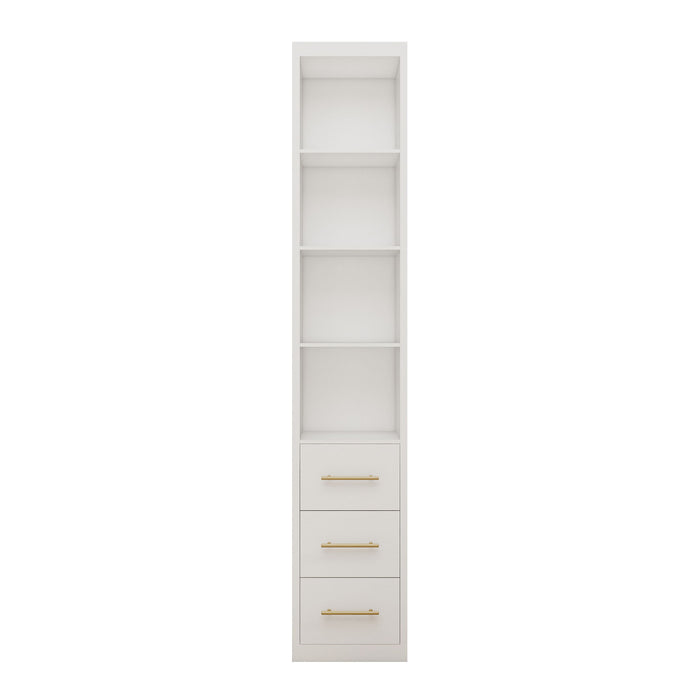 Tall Storage Cabinet With 3 Drawers For Bedroom - White