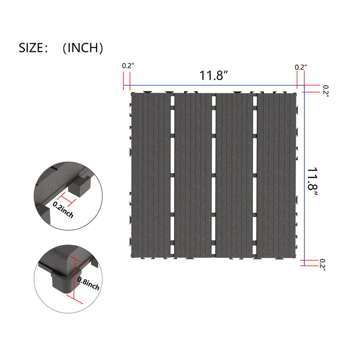 Interlocking Plastic Deck Tiles, Waterproof Outdoor / Indoor Patio Flooring