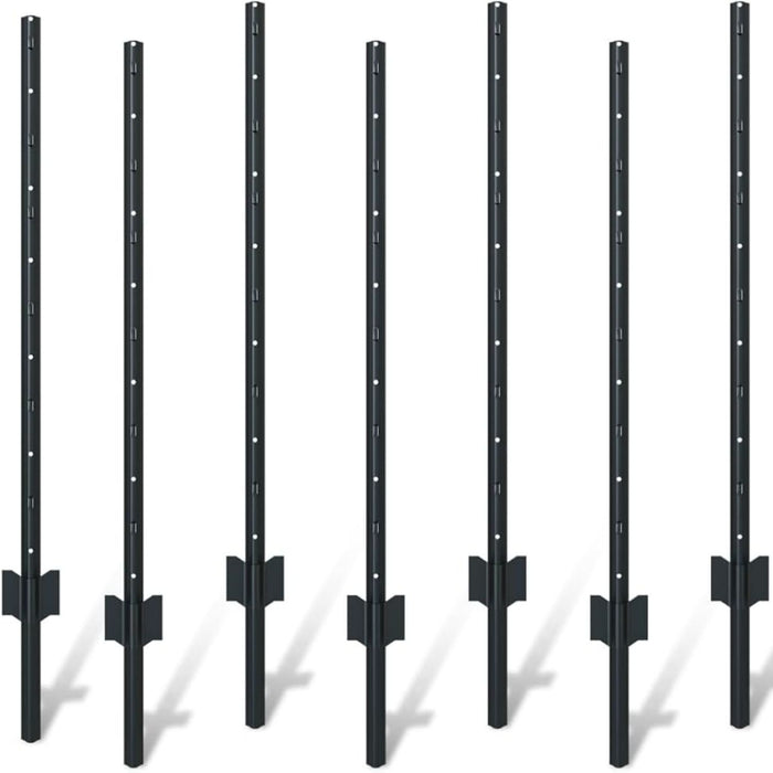 4 Foot U-Shaped Metal Garden Fence Posts Set For Wire Fencing