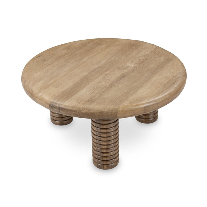 Ilaria - Reclaimed Wood Round Coffee Table - Sand Washed