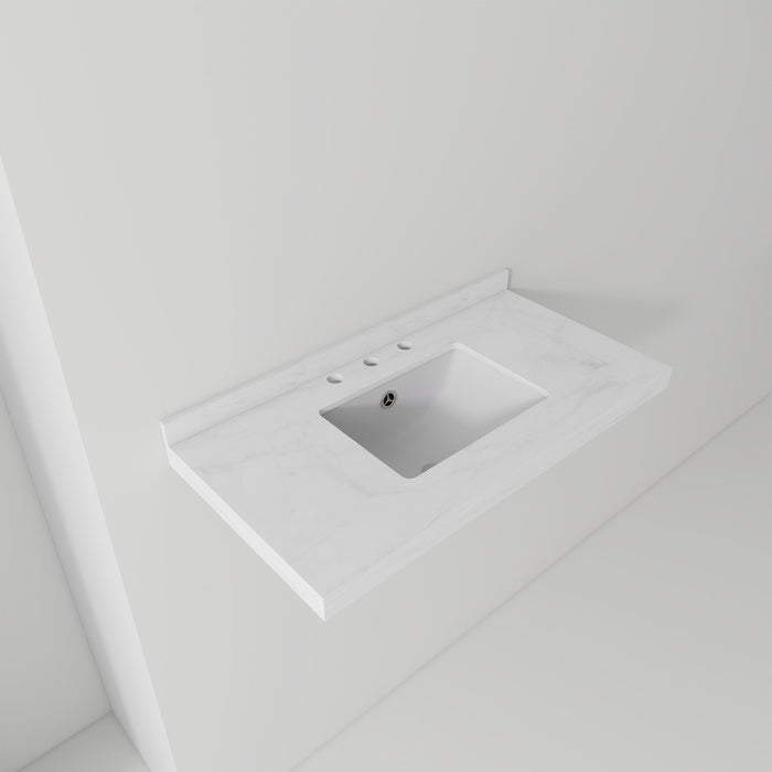 Basin Sink, Triple Faucet Holes, 2" Thick Rim, Sink Only